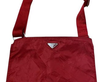 Vintage Prada Nylon Adjustable Crossbody sling Bag Lampo Zipper Italy made
