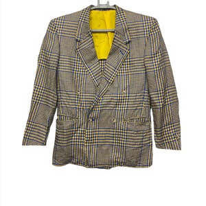 Vintage 1980's “versace” Label Checkerboard Jacket, Gianni Vintage 1980's “versace” Label Checkerboard Jacket, Gianni