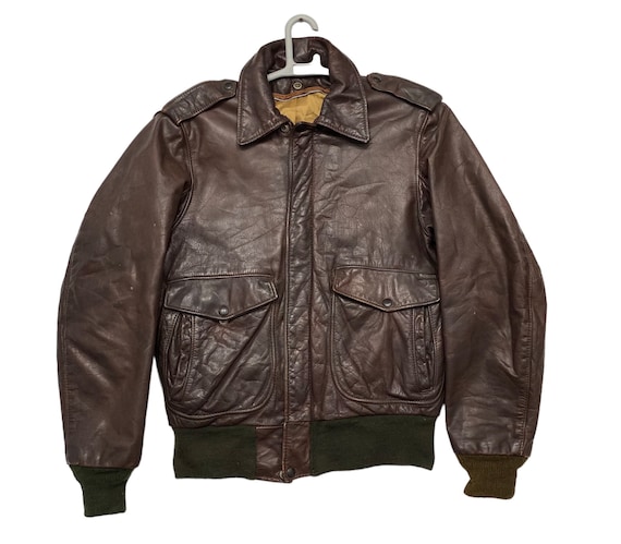 Vintage 60s/70s Schott A2 Bomber Leather Punk Motocycle Vintage 60s/70s Schott A2 Bomber Leather Punk Motocycle