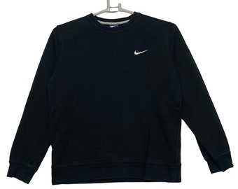Vintage Nike swoosh sweatshirt pullover crewneat black colour