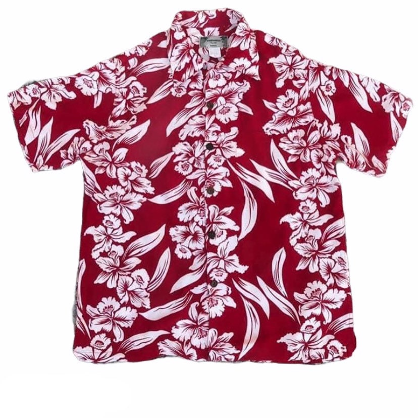 Vintage 80s Kamehameha 100% Rayon Hawaii shirt Kamehameha Hawaiian Aloha Tropical Floral motive Hawaii Aloha Flower Rayon Shirt