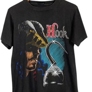 Vintage Captain Hook 1991 Peter Pan Filmchen Shirt. Robin Williams Dustin Hoffman. Originales true Vintage Promo-T-Shirt. Mittlere Größe