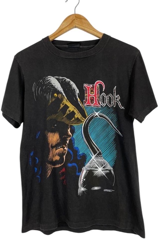 Vtg 1991 Hook Movie Promo Tee Mens L Black Single Sti… - Gem