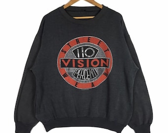 Vintage 80s Vision Street Wear Skateboard Sweatshirt grey colour XL size