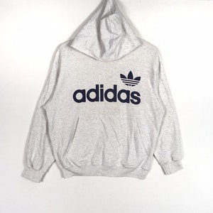 Vintage 80s Adidas big logo hooded hip hop jacket made in japan M size