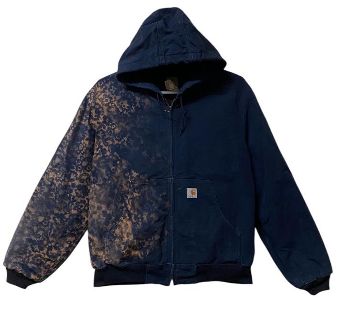 Vintage Carhartt Canvas Hoodie Jacket Large Size One Only Custom