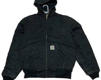 Vintage Carhartt Canvas Hoodiejacke schwarz