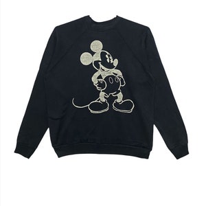Vintage Mickey Mouse crewneck big logo sweatshirt black colour