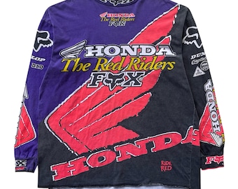 Vintage 90s Sinisalo Worldwide Motorcross Racewear Honda Racing