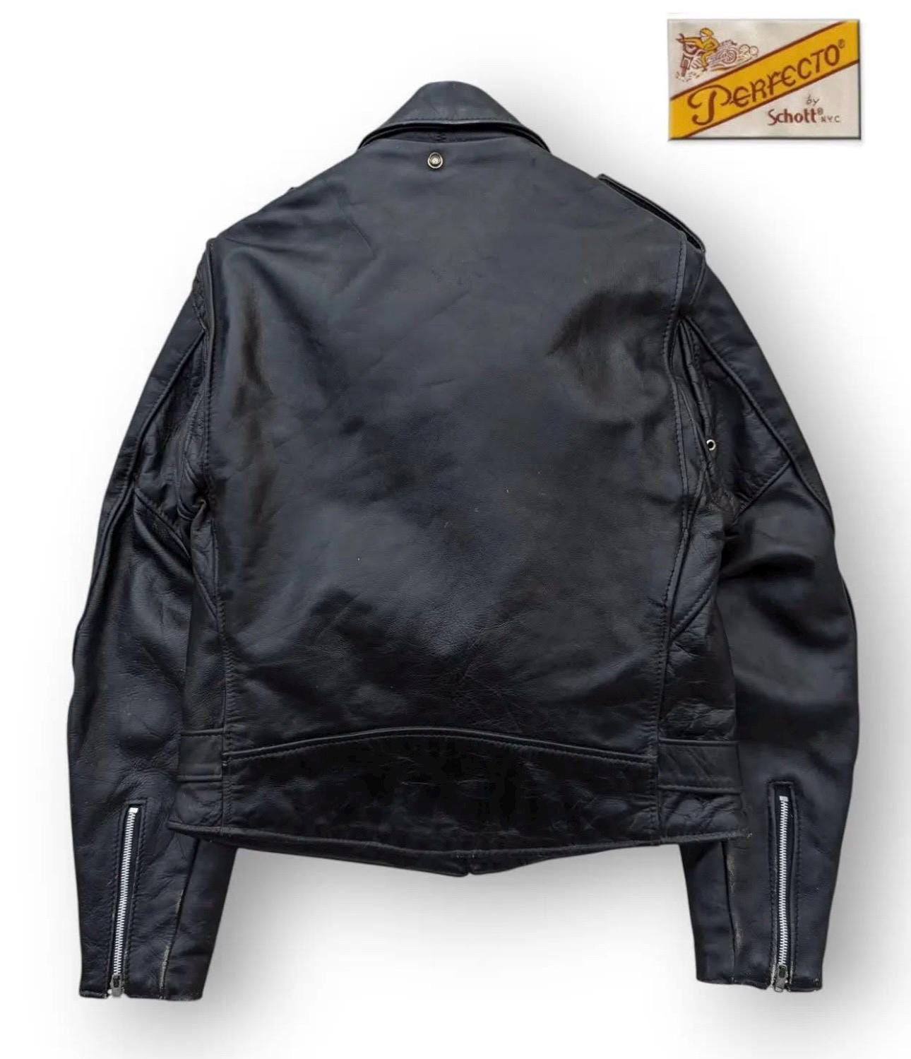 Vintage 80s Schott Perfecto Leather Racer Jacket Saiz 40 - Etsy