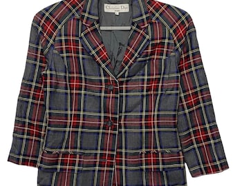 Christian Dior Sport Blazer de mujer a cuadros talla L para mujer