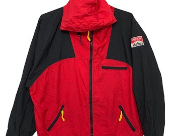 Vintage Marlboro Small Logo Winbreaker red colour jacket XL size
