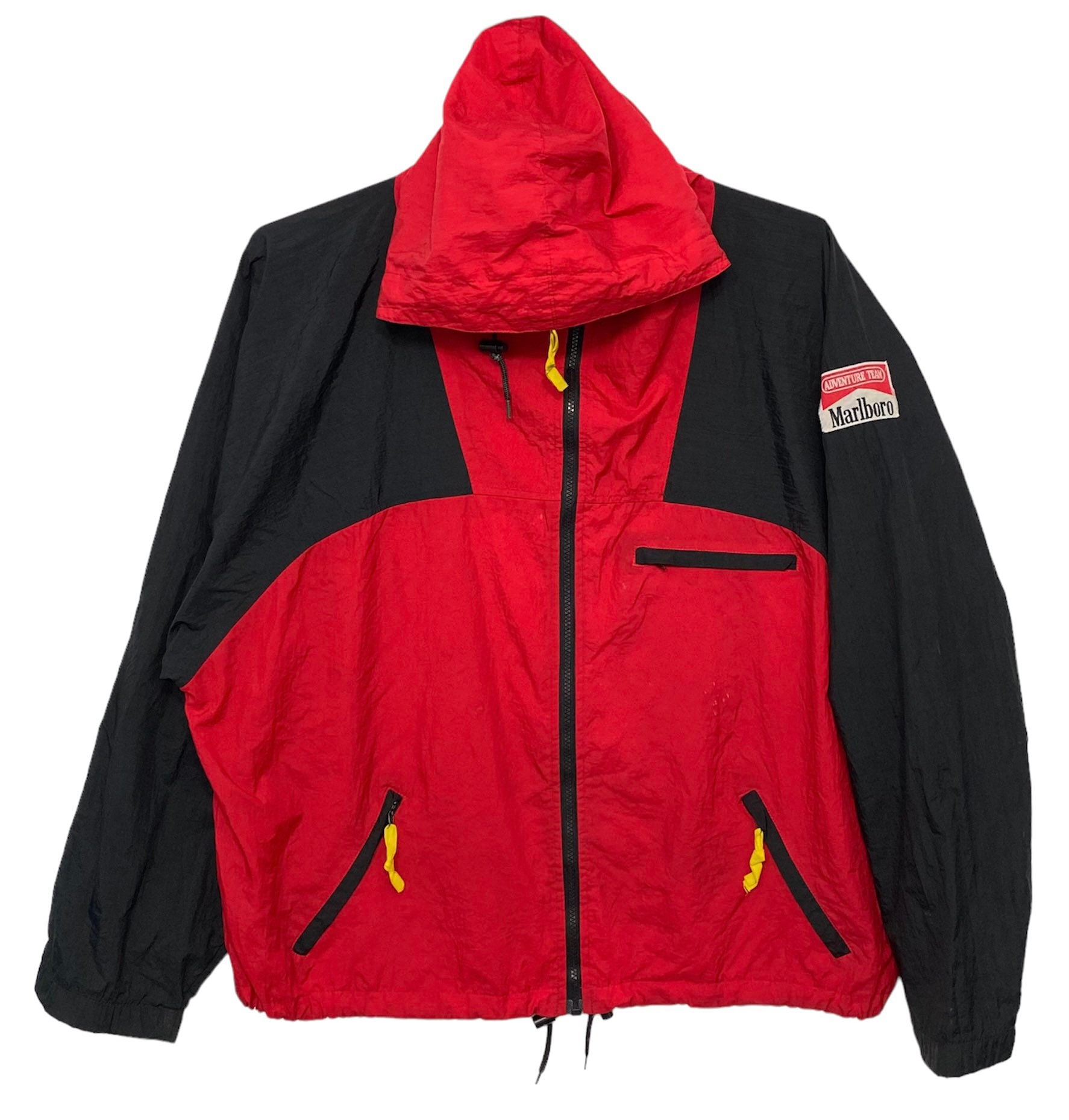 Marlboro 90s y2k ナイロンジャケット XXL 赤 Vintage Marlboro Jacket Mens Large Hooded Red Adventure Team