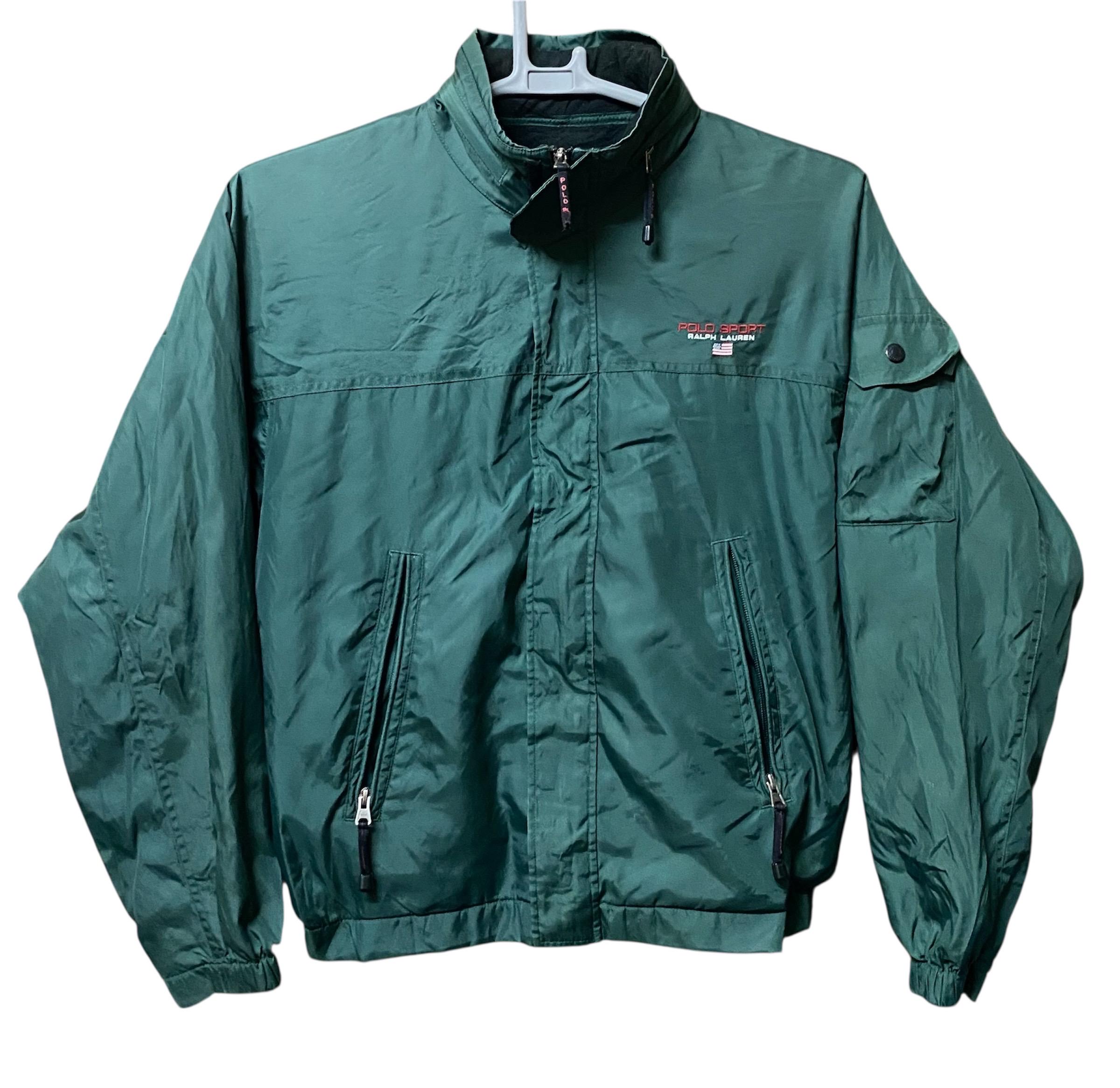 Vintage 90s Polo Sport by Ralph Lauren Zipper Jacket Green Colour