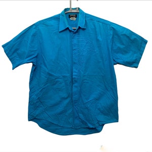 VERSACE medusa button up jeans culture shirt Made in Italy Medium size