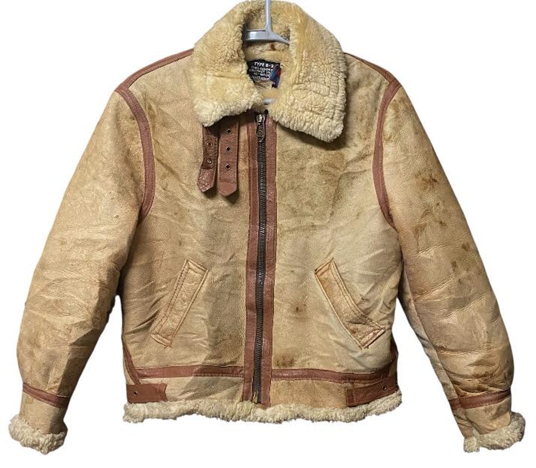 Vintage 80s B3 SCHOTT Air Force Shearling Flight Bomber Sheepskin