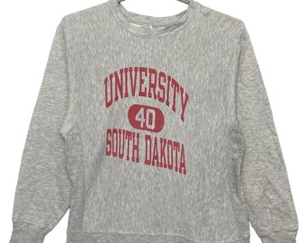 Vintage 70s Champion Reverse Weave University South Dakota Sweatshirt L size made in usa