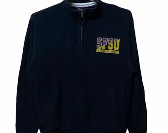 Vintage San Francisco State University SFSU half zipper sweatshirts black colour Medium size