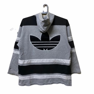 Vintage Adidas big logo hoodies Embroidery Big Logo Sweatshirt L size