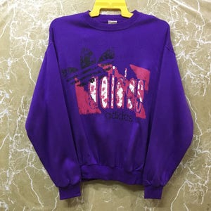 Vintage 80s Adidas big logo colour block hip hop swag sweatshirt jacket made in japan M size