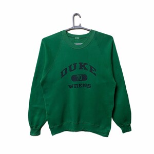 Vintage 70s Duke University Sweatshirt green colour medium size