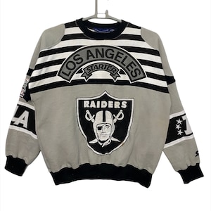 Vintage Rare 90s Los Angeles Raiders Pride And Poise Raiders by Starter NFL Overprint crewneck Sweatshirt Large size