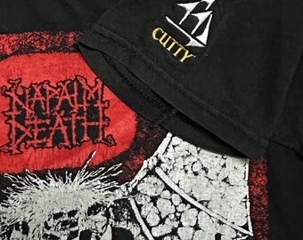 Vintage Napalm Death Scum Tour T-shirt Sponsor by Cutty Shirt