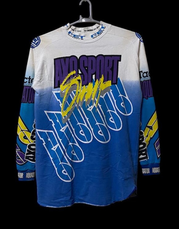 AXO SPORT モトクロスシャツ オフロード サイズLARGE イエロー Vintage 1992 AXO Sport Racing Team Shirt Motocross Moto-x Race