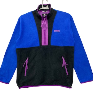 Vintage Columbia fleece jumper Jacket blue black colour Large size