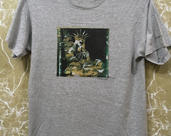 Vintage 90er Jahre Andy Warhol Pop Art Punk T-Shirt M Größe grau color