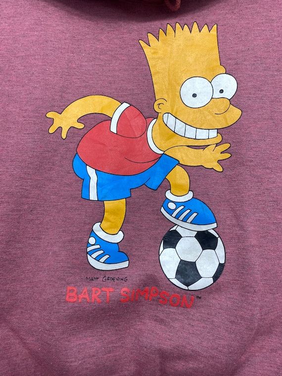 Vintage 90s the Simpsons Hoodie Sweatshirt Bart Simpson Cartoon 