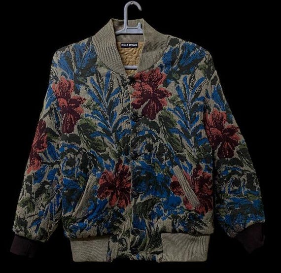 80s ISSEY MIYAKE Bomber Floral Jacket Made in Japan Medium Size - Etsy