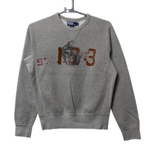 Vintage 90s Polo Ralph Lauren crewneck sweatshirt jumper casual sweatshirt Large size grey colour