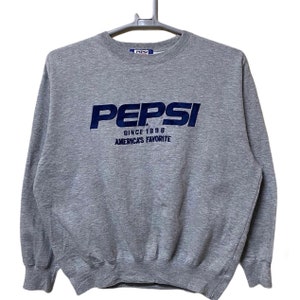 Vintage PEPSI Embroidered Big logo Sweatshirt L size grey colour