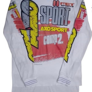Vintage 1989 AXO Sport Racing Team Shirt Motocross Moto-X Renntrikot Scramble Made in USA