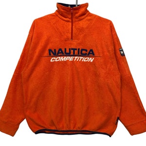 Vintage Nautica Competition fleece Sweatshirt orange colour XL size