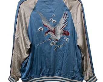 Giacca ricamata souvenir Rayon Sukajan vintage anni '80