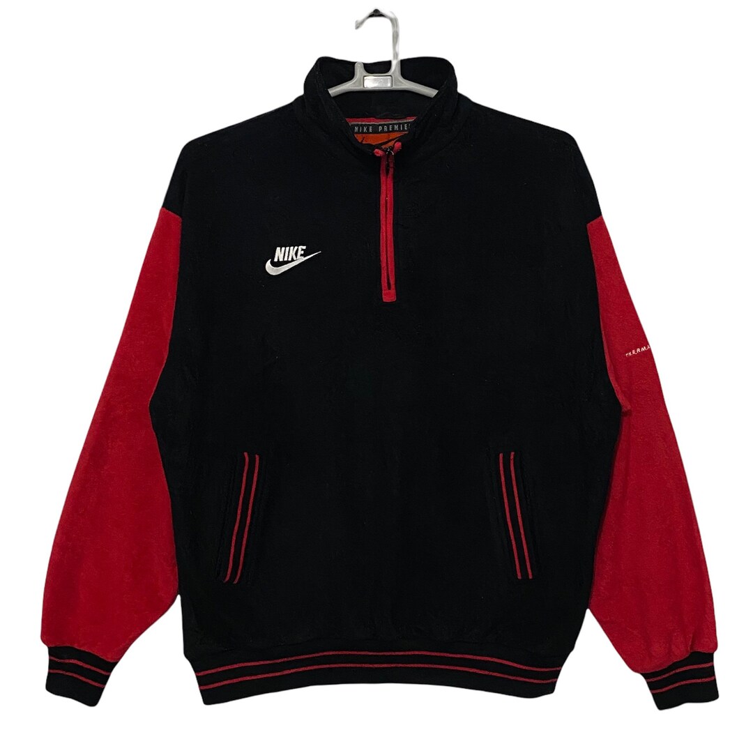 トップス 90s NIKE Half Zip Sweat Shirt M Vintage 90's Nike 1/4 Zip Navy Athletic Pullover Sweat Shirt