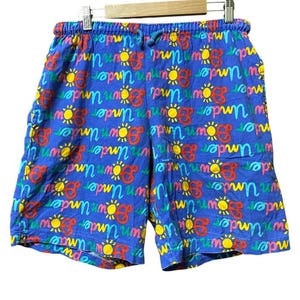 Vintage Ken down done under full print short pant M size