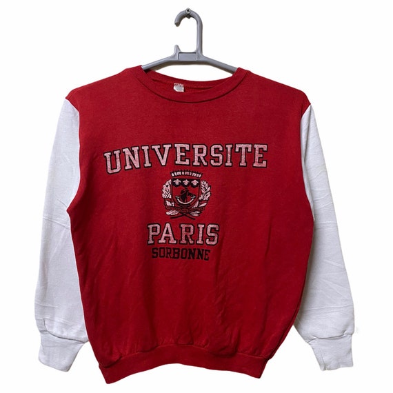 Vintage 80s Universite PARIS Sorbonne Sweatshirt M Size 50 50
