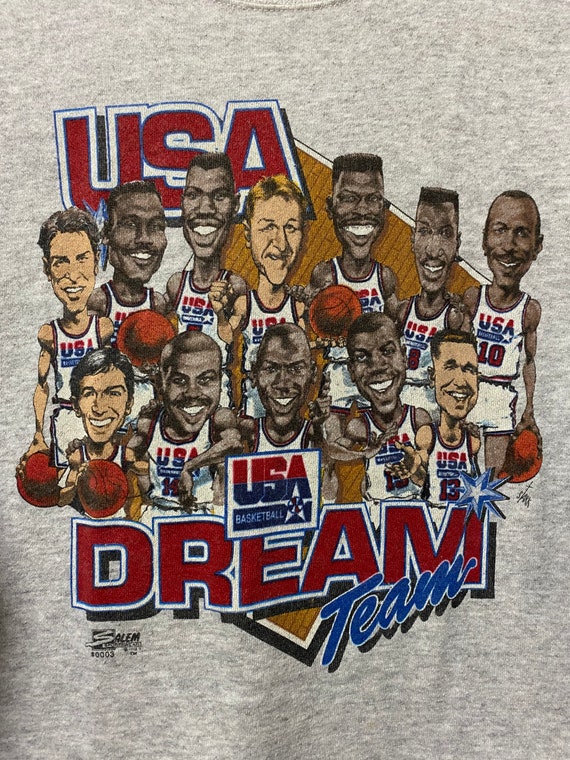 Vintage 80s Usa Basketball Dream Team Crewneck Big Logo Sweatshirt Jumper Jacket Gray Colour Medium Size Vintage 80s Usa Basketball Dream Team Crewneck Big Logo Sweatshirt Jumper Jacket Gray Colour Medium Size