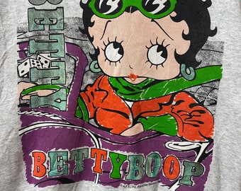 Vintage 90s Betty Boop Cartoon Character Sweatshirts Grey