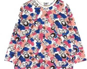 Rare !! Vintage japanese Animation series manga comic movie Hikoshiro Sadamune Swordman anime full print Sweatshirt L size