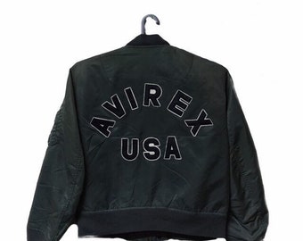 Vintage Avirex Air Force Flight Bomber Jacket Green Colour - Etsy Vintage Avirex Air Force Flight Bomber Jacket Green Colour - Etsy