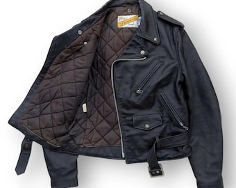 Vintage 80s Schott Perfecto Leather Racer Jacket Saiz 40 - Etsy
