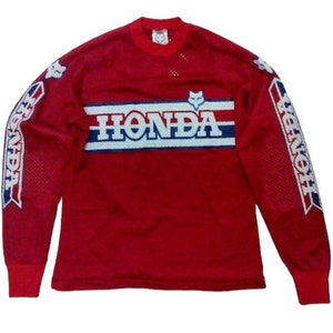 Vintage 70s HONDA FOX Moto-x Racing  Team Shirt Motocross moto-X race jersey scramble S size made in usa
