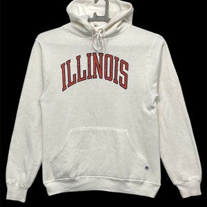 Vintage 90s Illinois hoodie Small size white colourby Russell athletic