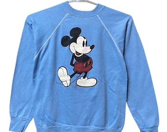 Sudadera vintage Mickey Mouse Disney de los años 70, talla M, color azul