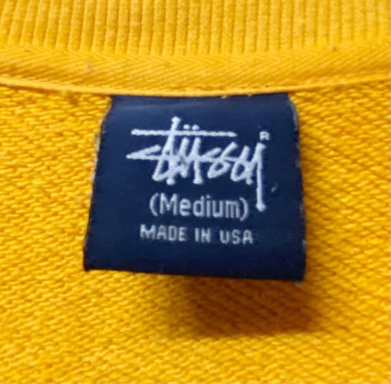 Vintage Stussy Logo Sweatshirts Medium Size Yellow Colour Vintage Stussy Logo Sweatshirts Medium Size Yellow Colour