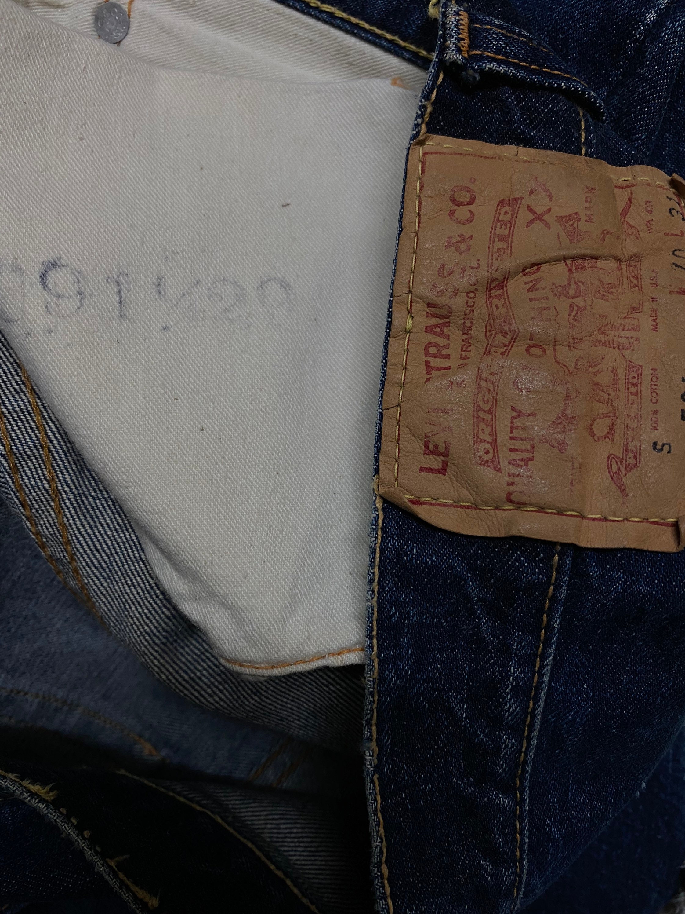 Vtg 60s Levi's 501 Big E S Type Denim Jeans Usa #2 Redline Vtg 60s Levi's 501 Big E S Type Denim Jeans Usa #2 Redline